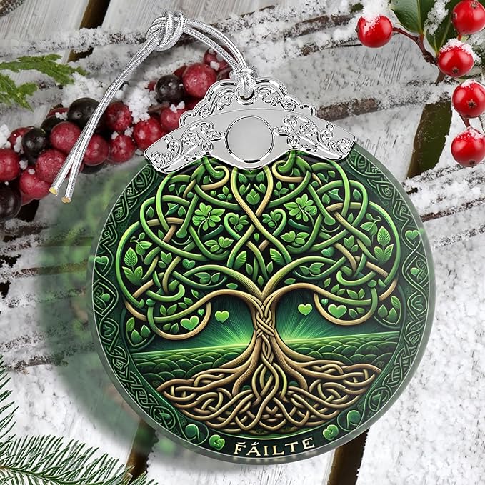 Tree of Life Stained Glass Hanging Ornament - Christmas Tree Decoration, Holiday Ornament, Gift Idea