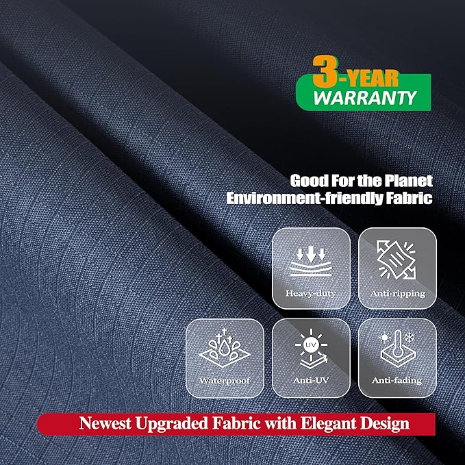 F&J Outdoors Patio Chair Covers, Deep Seat Lounge Chair Dining Chair Cover, Heavy Duty Waterproof UV Resistant Outdoor Chair Cover, Grey, 35" W x 39" D x 36" H