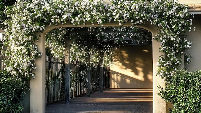 Variegated Confederate Jasmine | 3 Live 4 Inch Pots | Trachelospermum asiaticum Variegatum | Evergreen Vining Plants | Fast Growing Groundcover