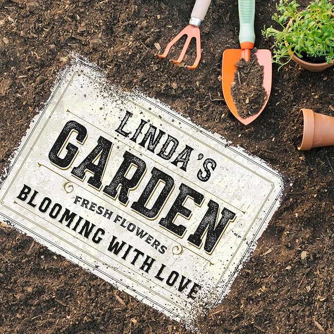 Custom Garden Sign, Christmas Season, Personalized Rustic Name for Backyard Décor Sign, 18x24 Inches, Rust Free .063 Aluminum, Fade Resistant, Made in USA by Sigo Signs