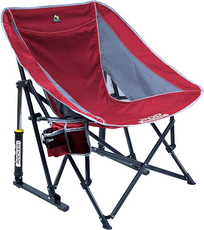 GCI Outdoor Pod Rocker Sling-Style Outdoor Rocking Chair with Beverage Holder & Phone Pocket