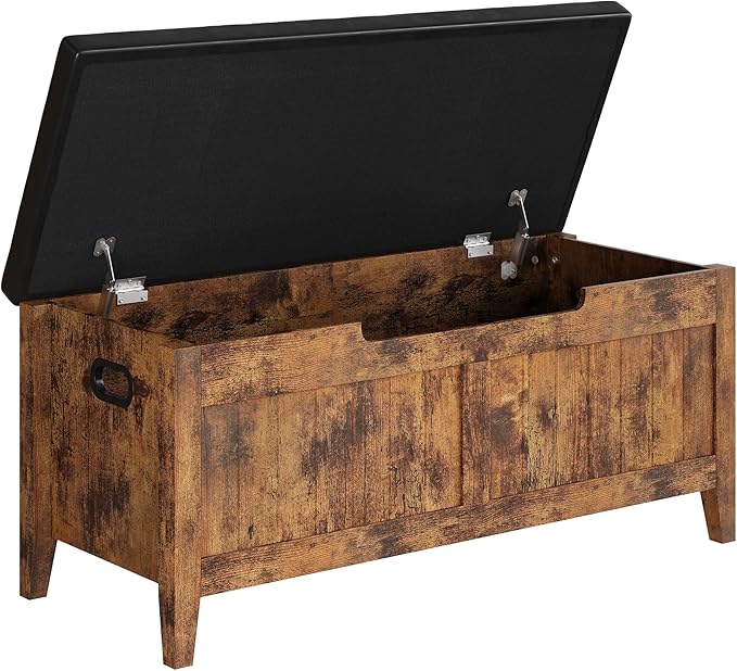 GAOMON Storage Bench, 39.4” Wooden Chest Storage Box with 2 Safety Hinges, Entryway Benches with Flip-Top, Large Trunk for Living Room, Bedroom, Easy Assembly