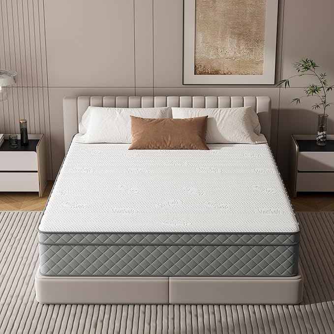 Full Mattress, 12 Inch Hybrid Double Mattress with Cooling Gel Memory Foam and Pocket Springs, CertiPUR-US Certified, Medium Firm
