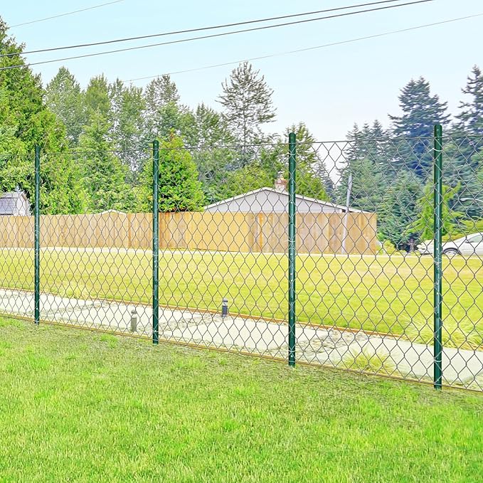 ARIFARO Sturdy Duty Metal Fence Posts 7 Feet assemblable,Pack of 10, No Digging Garden U Post for Wire Fencing Steel Poles for Yard, Outdoor