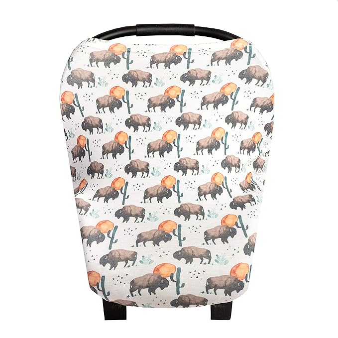 Bison Copper Pearl Multi-Use Cover: Car Seat, Nursing, Stroller - Stretchy Fabric, All-Season, Stylish Designs, Easy Access for Moms