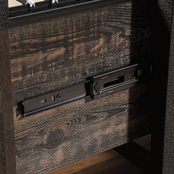 Sauder Steel River File Pedestal, L: 20.87" x W: 23.86" x H: 26.58", Carbon Oak Finish
