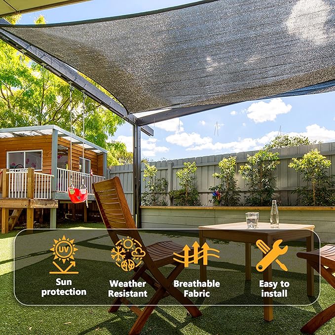 VICLLAX 90% Shade Cloth, 3x6FT Durable Black Mesh Trap with Every 3 FT Grommet, Sun Shade Fabric Netting for for Plants Cover, Greenhouse, Chicken Coop, Barn Kennel, Garden Patio