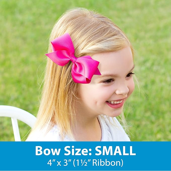 Wee Ones Girls' 3 pc Set Solid Grosgrain Variety Pack on a WeeStay No-Slip Hair Clip, Small, Light Pink, Light Orchid, Millennium Blue